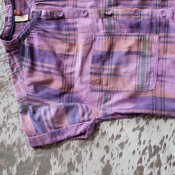 Anthropologie Pilcro Hannah Surfer Blouse Purple Motif SzS - Picture 7 of 9